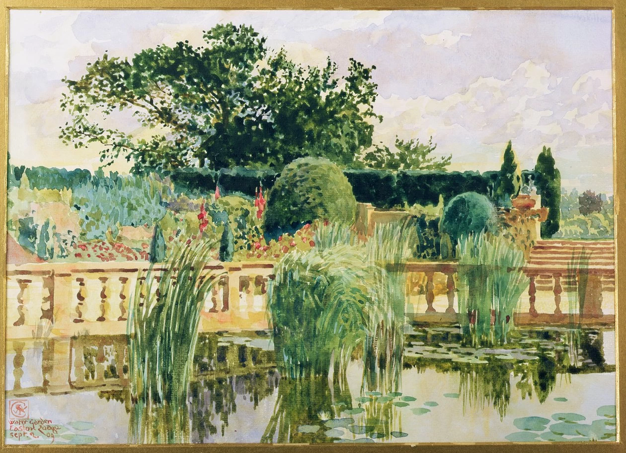 Il giardino acquatico, Easton Lodge, vicino a Great Dunmow, Essex, 1909